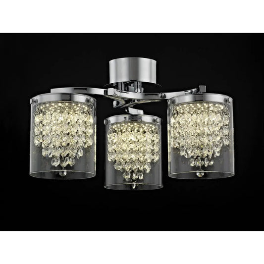 impex Impex Lighting LED608242/03/PL/CH Florina 3 Light LED Flush Chrome - impex Impex Lighting LED608242/03/PL/CH Florina 3 Light LED Flush Chrome
