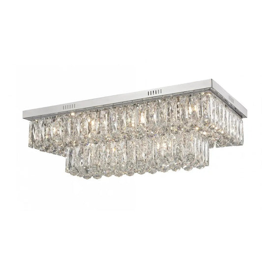 impex Impex Lighting CFH1708/12/CH Lilou 12 Light Flush Ceiling Chrome - impex Impex Lighting CFH1708/12/CH Lilou 12 Light Flush Ceiling Chrome