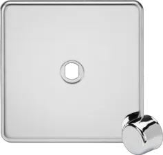 ml Polished chrome 1G Dimmer Plate with Matching Metal Dimmer Cap - Polished Chrome - ml Polished chrome 1G Dimmer Plate with Matching Metal Dimmer Cap - Polished Chrome