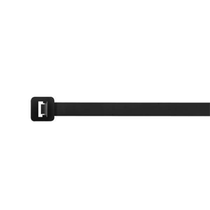 Black 150mm intermediate range cable tie for electrical wiring and cable management