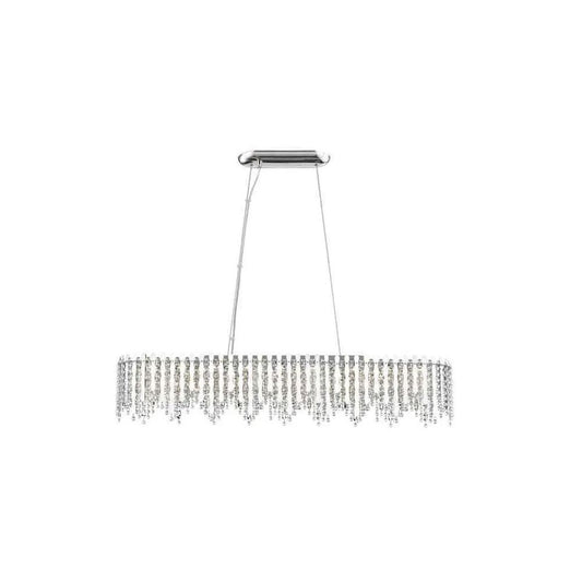 impex Impex CFH2105/10/OBL/CH Belize 10 Light Oblong Pendant Chrome Crystal - impex Impex CFH2105/10/OBL/CH Belize 10 Light Oblong Pendant Chrome Crystal