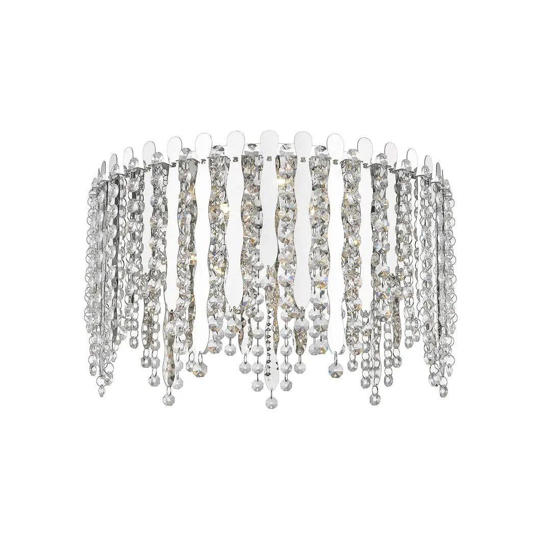 impex Impex LED2105/05/PL/CH Belize 5 Light LED Flush Ceiling Light Chrome Crystal - impex Impex LED2105/05/PL/CH Belize 5 Light LED Flush Ceiling Light Chrome Crystal
