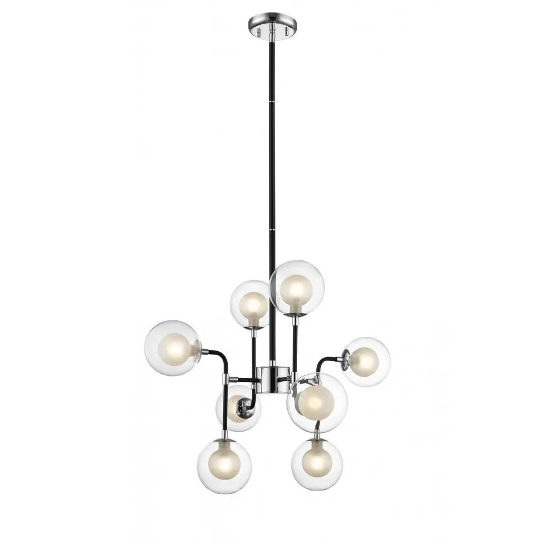 impex Impex PGH1806/08/CH/MBLK Remy 8 Light Ceiling Light Chrome Black - impex Impex PGH1806/08/CH/MBLK Remy 8 Light Ceiling Light Chrome Black