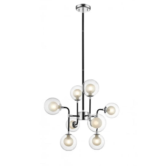 impex Impex PGH1806/08/CH/MBLK Remy 8 Light Ceiling Light Chrome Black - impex Impex PGH1806/08/CH/MBLK Remy 8 Light Ceiling Light Chrome Black