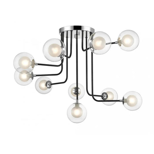 impex Impex PGH1806/10/CH/MBLK Remy 136 Light Ceiling Light Chrome Black - impex Impex PGH1806/10/CH/MBLK Remy 136 Light Ceiling Light Chrome Black