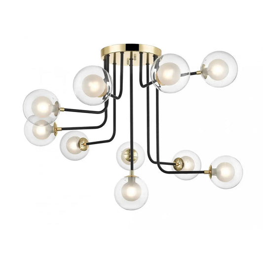 impex Impex PGH1806/10/G/MBLK Remy 10 Light Ceiling Light Gold Black - impex Impex PGH1806/10/G/MBLK Remy 10 Light Ceiling Light Gold Black