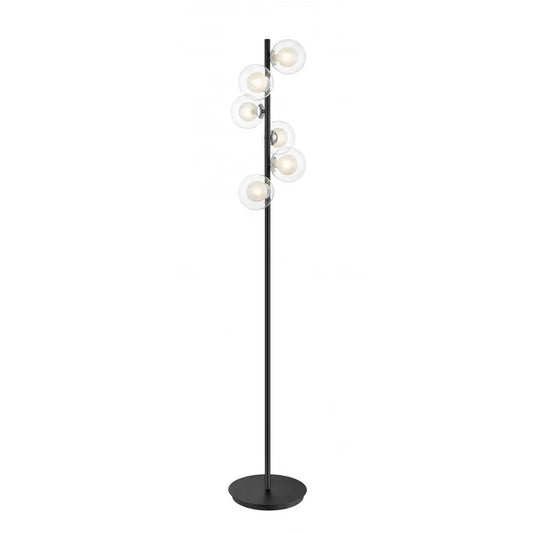 impex Impex PGH1806/FL/CH/MBLK Remy 6 Light Floor Lamp Chrome Black - impex Impex PGH1806/FL/CH/MBLK Remy 6 Light Floor Lamp Chrome Black