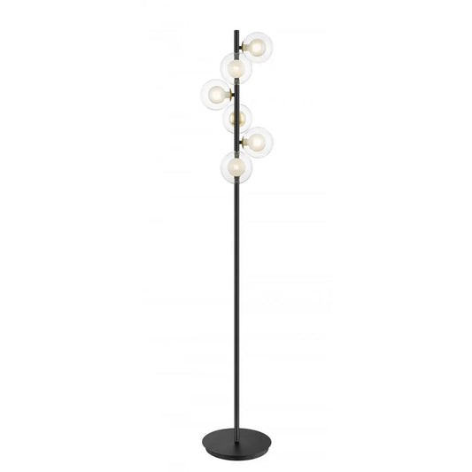 impex Impex PGH1806/FL/G/MBLK Remy 6 Light Floor Lamp Gold Black - impex Impex PGH1806/FL/G/MBLK Remy 6 Light Floor Lamp Gold Black
