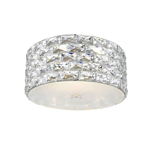 impex Impex LED2102/04/PL/CH Aruba 4 Light LED Flush Ceiling Light Chrome Crystal - impex Impex LED2102/04/PL/CH Aruba 4 Light LED Flush Ceiling Light Chrome Crystal