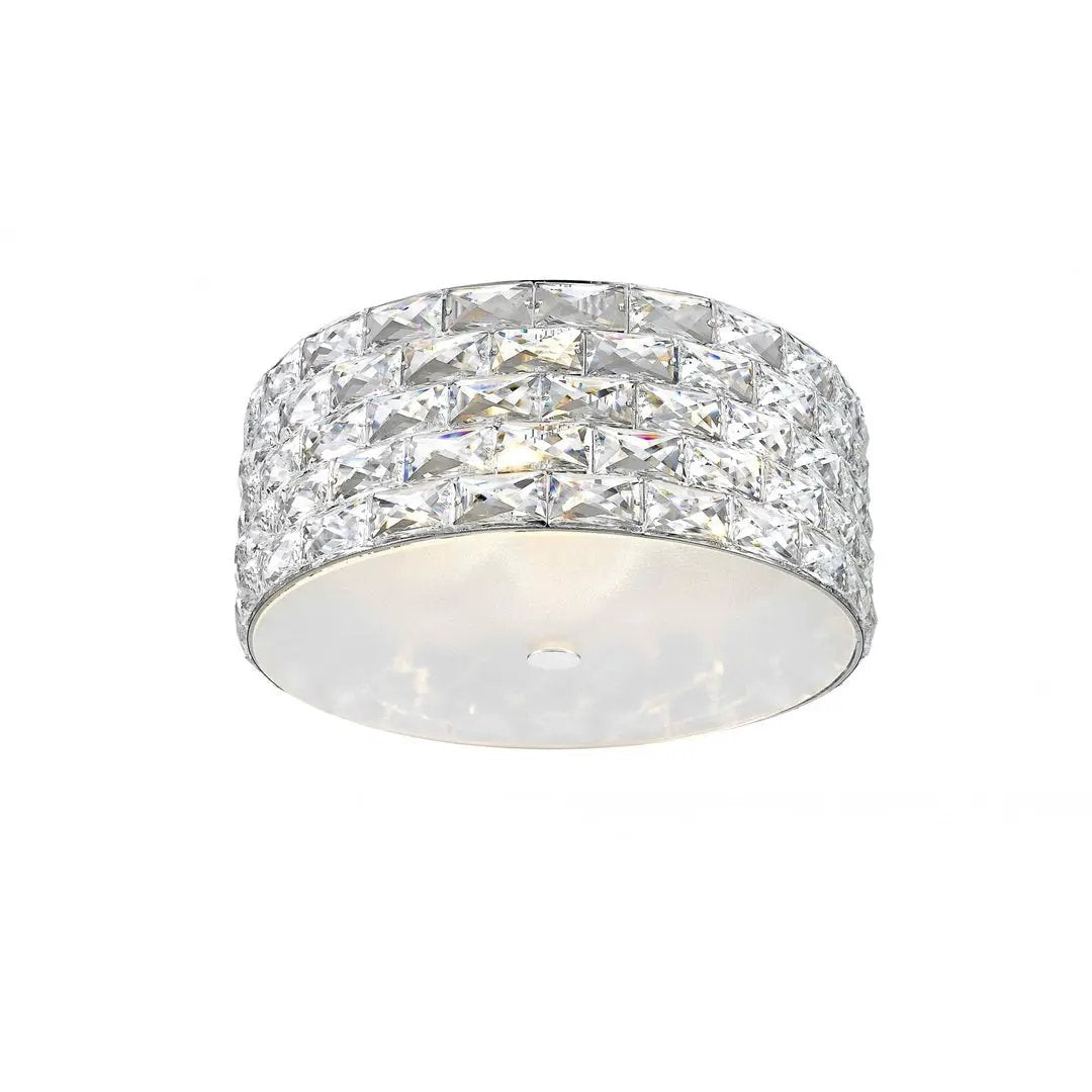 impex Impex LED2102/05/PL/CH Aruba 5 Light LED Flush Ceiling Light Chrome Crystal - impex Impex LED2102/05/PL/CH Aruba 5 Light LED Flush Ceiling Light Chrome Crystal