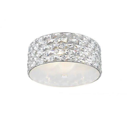 impex Impex LED2102/05/PL/CH Aruba 5 Light LED Flush Ceiling Light Chrome Crystal - impex Impex LED2102/05/PL/CH Aruba 5 Light LED Flush Ceiling Light Chrome Crystal