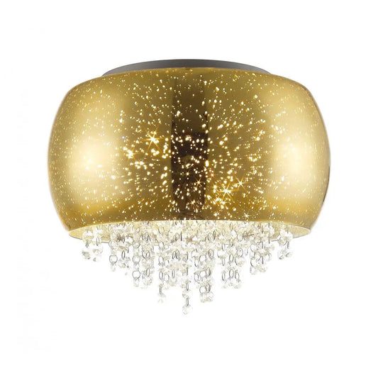 impex Impex PGH1802/03/PL/G Luna 3 Light Flush Ceiling Light Gold Crystal - impex Impex PGH1802/03/PL/G Luna 3 Light Flush Ceiling Light Gold Crystal
