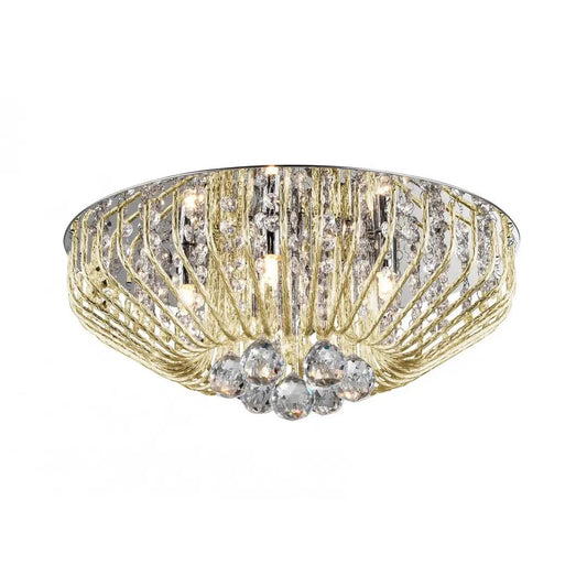 impex Impex CFH508052/05/PL/G Carlo 5 Light Flush Ceiling Light Gold Crystal - impex Impex CFH508052/05/PL/G Carlo 5 Light Flush Ceiling Light Gold Crystal