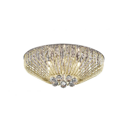 impex Impex CFH508052/06/PL/G | Carlo 6 Light Flush Ceiling | Gold Crystal - impex Impex CFH508052/06/PL/G | Carlo 6 Light Flush Ceiling | Gold Crystal