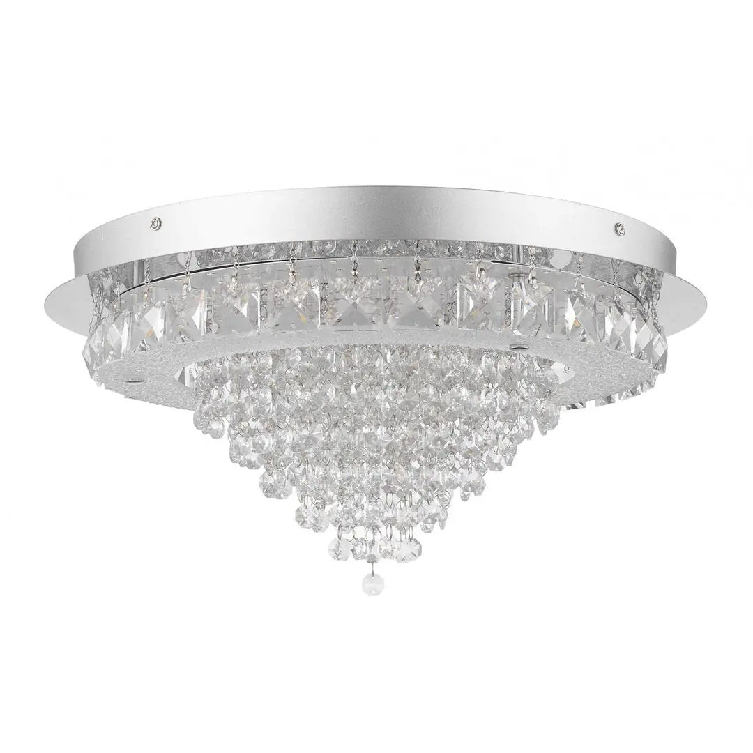 impex Impex LED608243 Essonne | LED Flush Ceiling Light | Chrome & Crystal - impex Impex LED608243 Essonne | LED Flush Ceiling Light | Chrome & Crystal