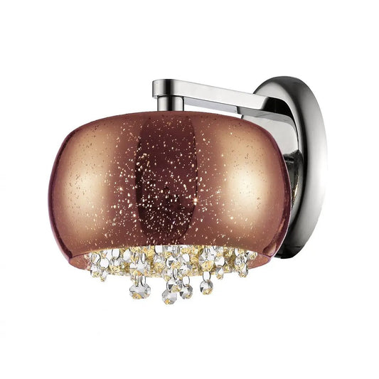 impex Impex PGH1802/01/WB/CU Luna 1 Light Wall Light Copper Crystal - impex Impex PGH1802/01/WB/CU Luna 1 Light Wall Light Copper Crystal
