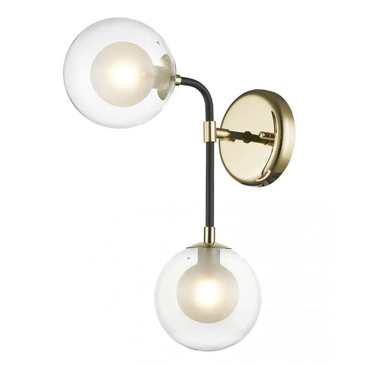 impex Impex PGH1806/02/WB/G/MBLK Remy 2 Light Wall Light Gold Black - impex Impex PGH1806/02/WB/G/MBLK Remy 2 Light Wall Light Gold Black
