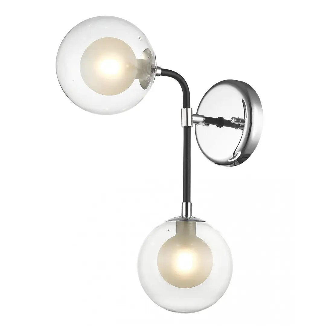 impex Impex PGH1806/2/WB/CH/MBLK Remy 2 Light Wall Light Chrome Black - impex Impex PGH1806/2/WB/CH/MBLK Remy 2 Light Wall Light Chrome Black