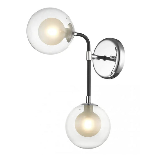 impex Impex PGH1806/2/WB/CH/MBLK Remy 2 Light Wall Light Chrome Black - impex Impex PGH1806/2/WB/CH/MBLK Remy 2 Light Wall Light Chrome Black