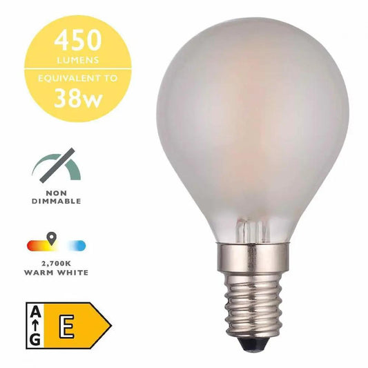 dar lighting Där Lighting Group, BUL-E14-LED-3-I E14 Golf Ball 4w LED Single Bulb Warm White - dar lighting Där Lighting Group, BUL-E14-LED-3-I E14 Golf Ball 4w LED Single Bulb Warm White
