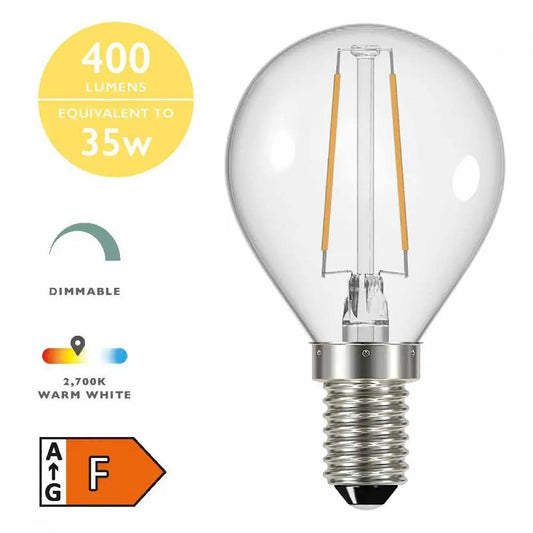 dar lighting Där Lighting Group BUL-E14-LED-15-I E14 Golf Ball 4w LED Single Bulb Warm White Dimmable - dar lighting Där Lighting Group BUL-E14-LED-15-I E14 Golf Ball 4w LED Single Bulb Warm White Dimmable