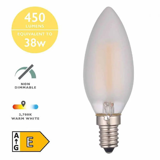 dar lighting Där Lighting Group, BUL-E14-LED-17-I E14 Candle 4w LED Single Bulb Warm White Non-dimmable - dar lighting Där Lighting Group, BUL-E14-LED-17-I E14 Candle 4w LED Single Bulb Warm White Non-dimmable