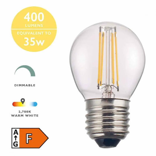dar lighting Där Lighting Group BUL-E27-LED-22-I E27 Golf Ball 4w LED Single Bulb Warm White Dimmable - dar lighting Där Lighting Group BUL-E27-LED-22-I E27 Golf Ball 4w LED Single Bulb Warm White Dimmable