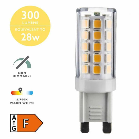 dar lighting Där Lighting Group BUL-G9-LED-3-I G9 Capsule 3w LED Single Bulb Warm White Non-dimmable - dar lighting Där Lighting Group BUL-G9-LED-3-I G9 Capsule 3w LED Single Bulb Warm White Non-dimmable