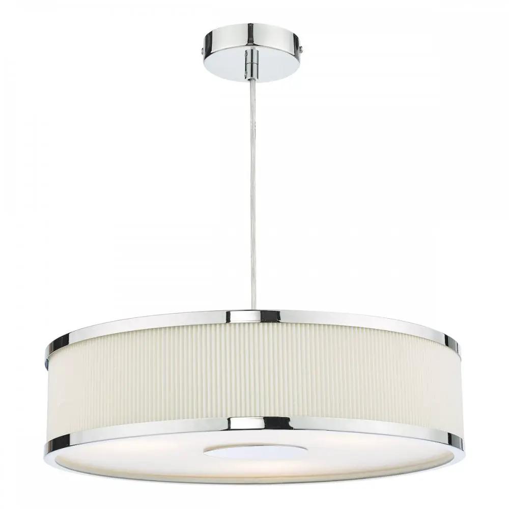 dar lighting Där Lighting Group, ALV1033 Alvaro 3 Light Single Pendant Polished Chrome Ivory - dar lighting Där Lighting Group, ALV1033 Alvaro 3 Light Single Pendant Polished Chrome Ivory