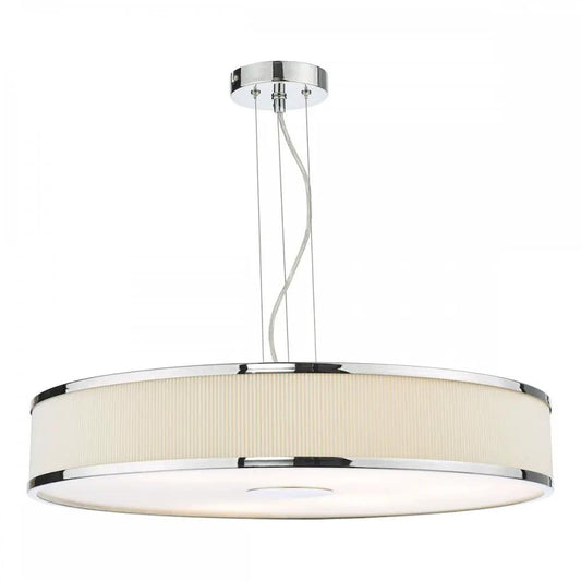 dar lighting Där Lighting Group, ALV1733 Alvaro 6 Light Single Pendant Polished Chrome Ivory - dar lighting Där Lighting Group, ALV1733 Alvaro 6 Light Single Pendant Polished Chrome Ivory