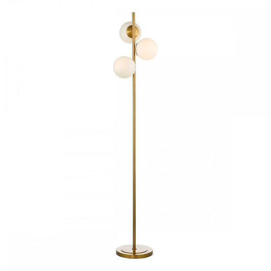 dar lighting Där Lighting Group, BOM4935 Bombazine 3 Light Floor Lamp Natural Brass Opal Glass - dar lighting Där Lighting Group, BOM4935 Bombazine 3 Light Floor Lamp Natural Brass Opal Glass