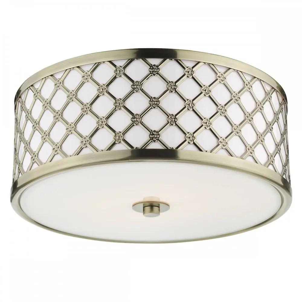 dar lighting Där Lighting Group, CIV5275 Civic Small 2 Light Flush Ceiling Light Antique Brass Frosted Glass - dar lighting Där Lighting Group, CIV5275 Civic Small 2 Light Flush Ceiling Light Antique Brass Frosted Glass