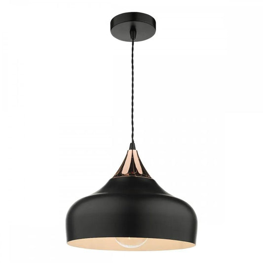 dar lighting Där Lighting Group, GAU0164 Gaucho 1 Light Single Pendant Black And Copper - dar lighting Där Lighting Group, GAU0164 Gaucho 1 Light Single Pendant Black And Copper