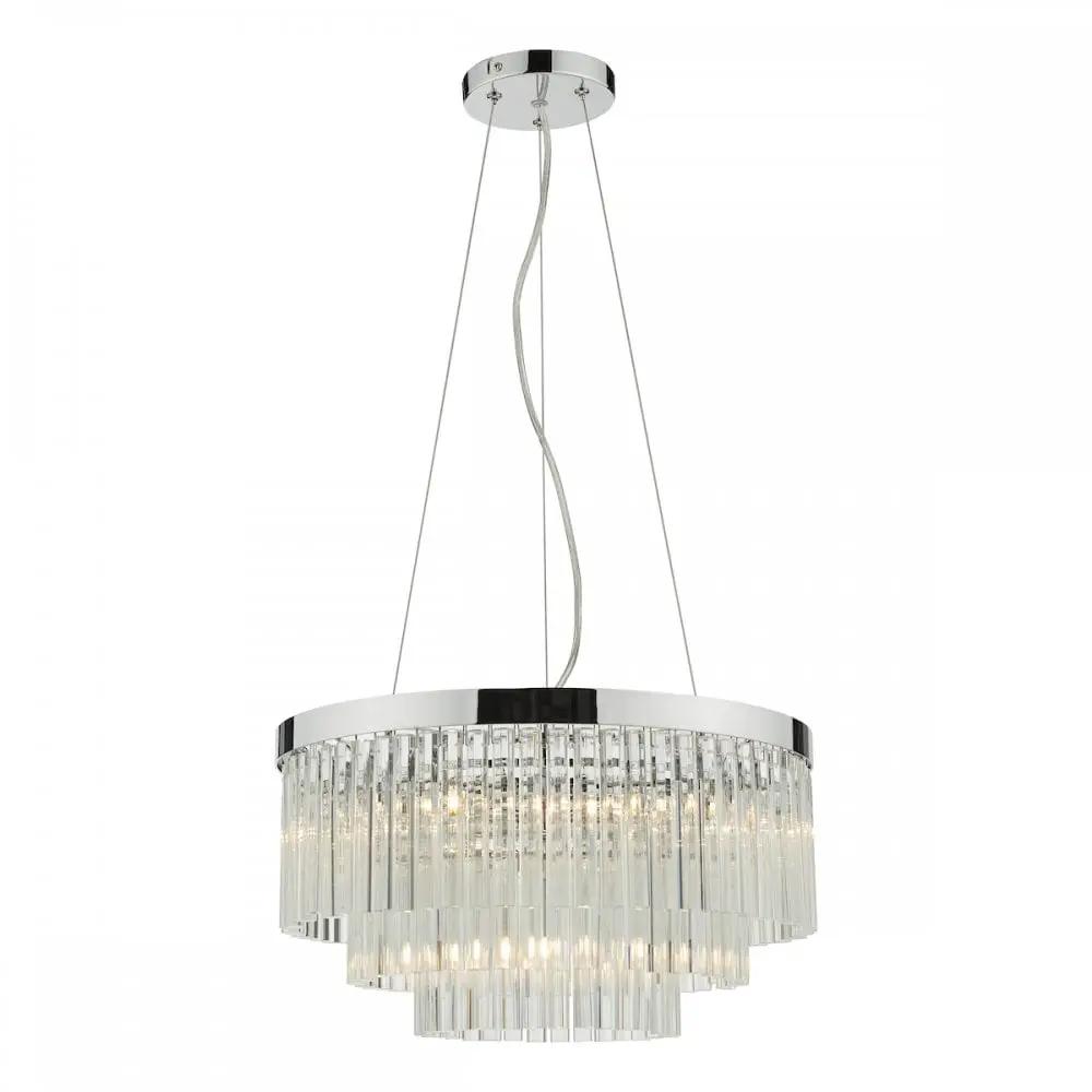 dar lighting Där Lighting Group, GIO0508 Giovana 5 Light Pendant Polished Chrome Clear Glass - dar lighting Där Lighting Group, GIO0508 Giovana 5 Light Pendant Polished Chrome Clear Glass