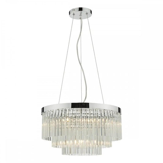 dar lighting Där Lighting Group, GIO0508 Giovana 5 Light Pendant Polished Chrome Clear Glass - dar lighting Där Lighting Group, GIO0508 Giovana 5 Light Pendant Polished Chrome Clear Glass