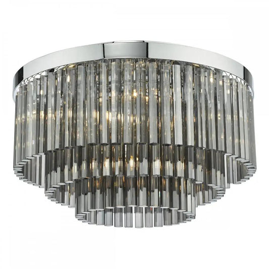 dar lighting Där Lighting Group, LOG5410 Logan 5 Light Flush Polished Chrome Smoked Glass - dar lighting Där Lighting Group, LOG5410 Logan 5 Light Flush Polished Chrome Smoked Glass