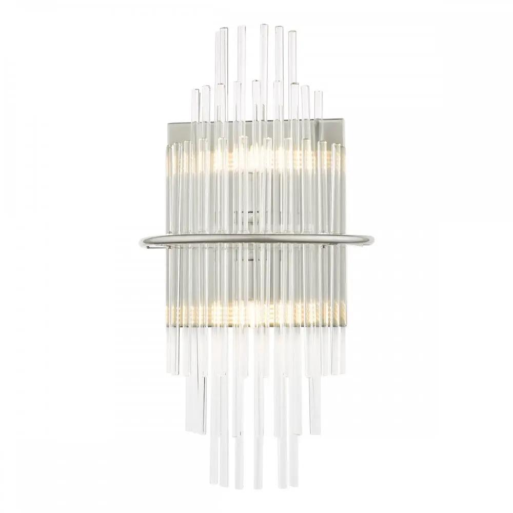 dar lighting Där Lighting Group, LUK0950 Lukas 2 Light Wall Light Polished Chrome Glass - dar lighting Där Lighting Group, LUK0950 Lukas 2 Light Wall Light Polished Chrome Glass