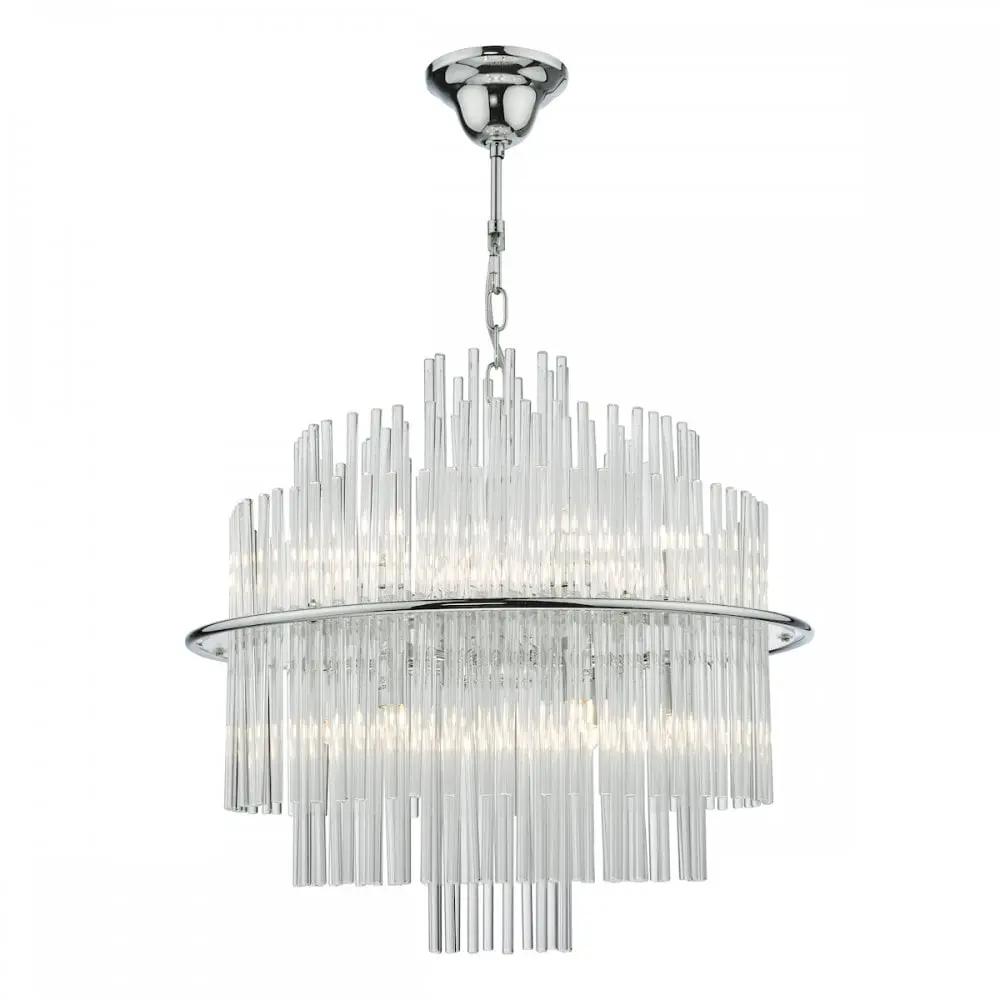 dar lighting Där Lighting Group, LUK1750 Lukas 13 Light Pendant Polished Chrome Glass - dar lighting Där Lighting Group, LUK1750 Lukas 13 Light Pendant Polished Chrome Glass