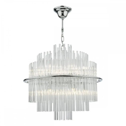 dar lighting Där Lighting Group, LUK1750 Lukas 13 Light Pendant Polished Chrome Glass - dar lighting Där Lighting Group, LUK1750 Lukas 13 Light Pendant Polished Chrome Glass