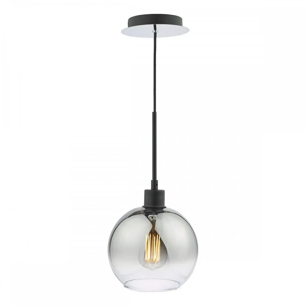 dar lighting Där Lighting Group LYC8622 Lycia 1 Light Single Pendant Matt Black Ombre Smoked Glass - dar lighting Där Lighting Group LYC8622 Lycia 1 Light Single Pendant Matt Black Ombre Smoked Glass