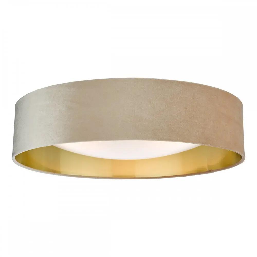 dar lighting Där Lighting Group NYS4801 Nysa 3 Light Flush Velvet Taupe Shade 60Cm - dar lighting Där Lighting Group NYS4801 Nysa 3 Light Flush Velvet Taupe Shade 60Cm