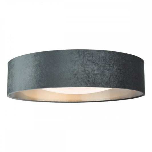 dar lighting Där Lighting Group, NYS4861 Nysa 3 Light Flush Velvet Dark Grey Shade 60Cm - dar lighting Där Lighting Group, NYS4861 Nysa 3 Light Flush Velvet Dark Grey Shade 60Cm