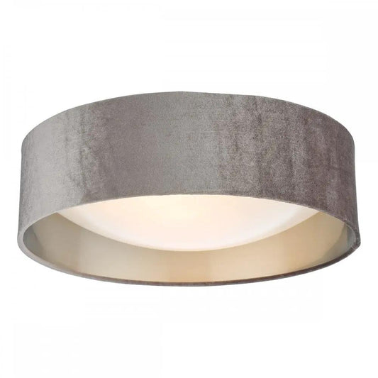 dar lighting Där Lighting Group, NYS5037 Nysa 2 Light Flush Velvet Mink Shade 40Cm (S) - dar lighting Där Lighting Group, NYS5037 Nysa 2 Light Flush Velvet Mink Shade 40Cm (S)