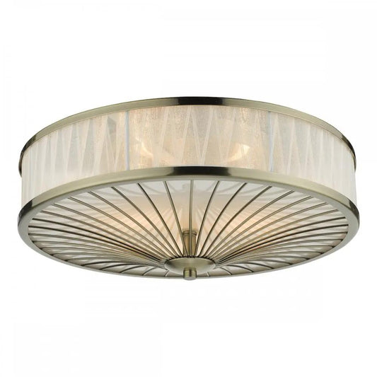 dar lighting Där Lighting Group, OSL5075 Oslo 3 Light Flush Ceiling Light Antique Brass - dar lighting Där Lighting Group, OSL5075 Oslo 3 Light Flush Ceiling Light Antique Brass
