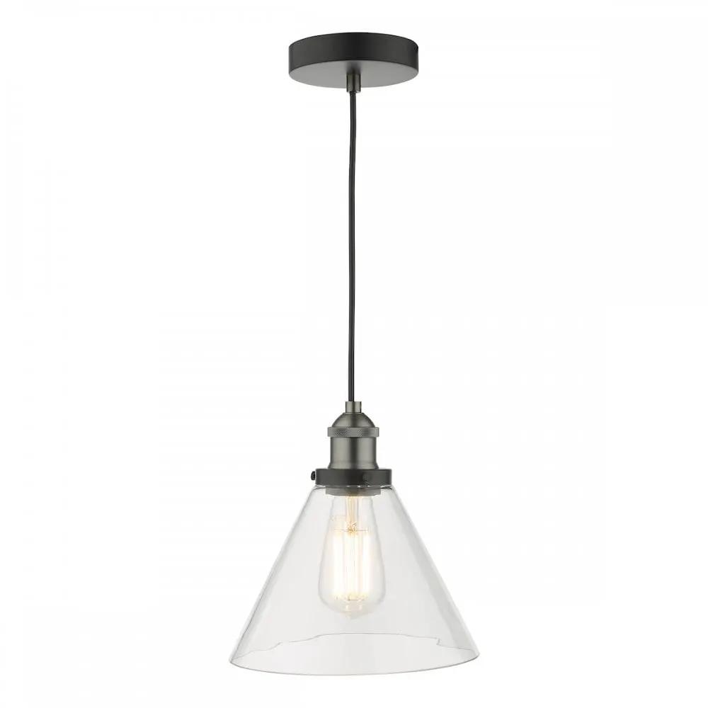 dar lighting Där Lighting Group, RAY0138 Ray 1 Light Single Pendant Antique Nickel Clear Glass - dar lighting Där Lighting Group, RAY0138 Ray 1 Light Single Pendant Antique Nickel Clear Glass