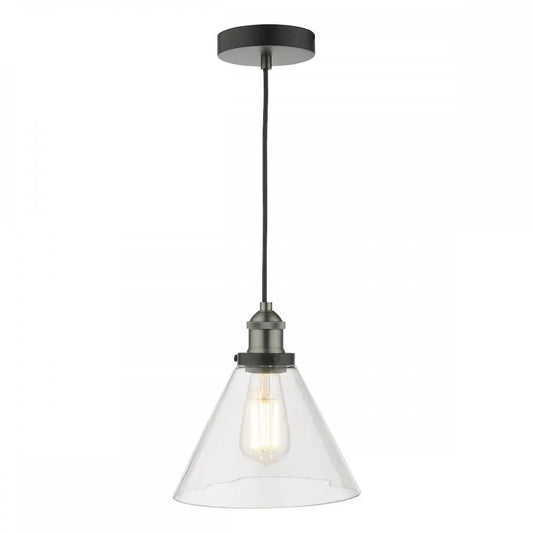 dar lighting Där Lighting Group, RAY0138 Ray 1 Light Single Pendant Antique Nickel Clear Glass - dar lighting Där Lighting Group, RAY0138 Ray 1 Light Single Pendant Antique Nickel Clear Glass