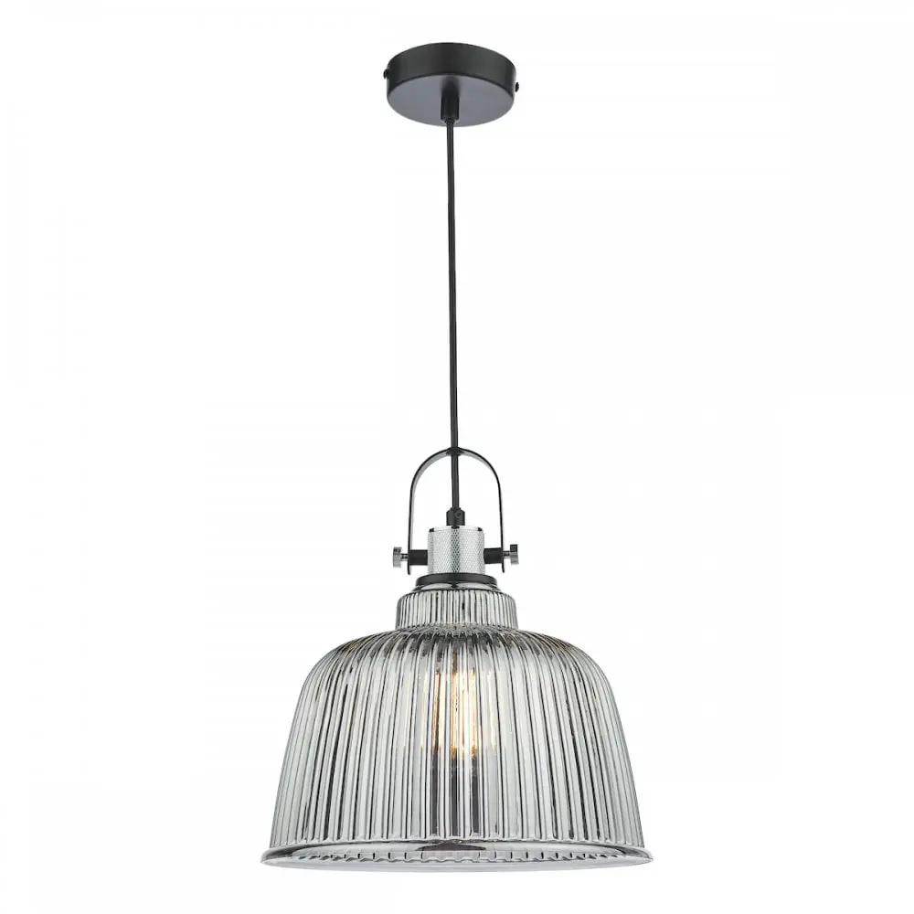 dar lighting Där Lighting Group, RHO8610 Rhode Single Large Pendant Polished Chrome Smoked Glass - dar lighting Där Lighting Group, RHO8610 Rhode Single Large Pendant Polished Chrome Smoked Glass