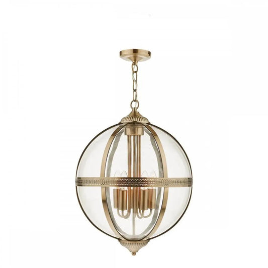 dar lighting Där Lighting Group, VAN0575 Vanessa 5 Light Lantern Antique Brass Glass - dar lighting Där Lighting Group, VAN0575 Vanessa 5 Light Lantern Antique Brass Glass