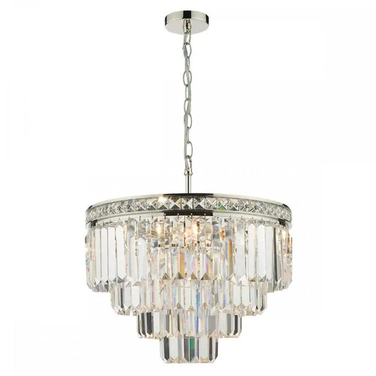 dar lighting Där Lighting Group, VYA0432 Vyana 4 Light Pendant Polished Nickel Crystal - dar lighting Där Lighting Group, VYA0432 Vyana 4 Light Pendant Polished Nickel Crystal