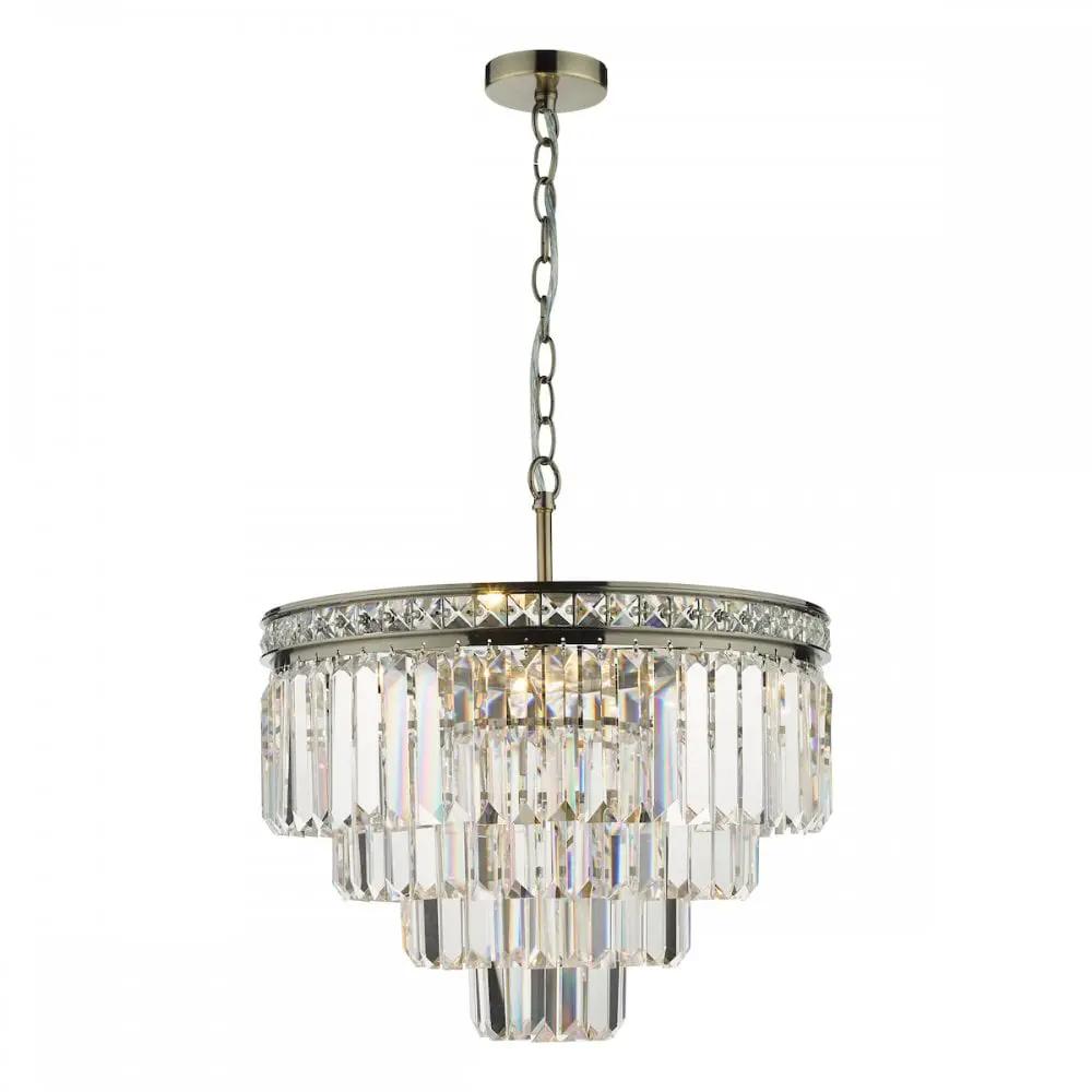 dar lighting Där Lighting Group, VYA0475 Vyana 4 Light Pendant Antique Brass Crystal - dar lighting Där Lighting Group, VYA0475 Vyana 4 Light Pendant Antique Brass Crystal
